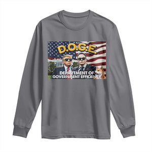 Trump Elon 2024 Long Sleeve Shirt D.O.G.E DOGE Department Of Government Efficiency TS02 Charcoal Print Your Wear