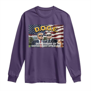 Trump Elon 2024 Long Sleeve Shirt D.O.G.E DOGE Department Of Government Efficiency TS02 Purple Print Your Wear