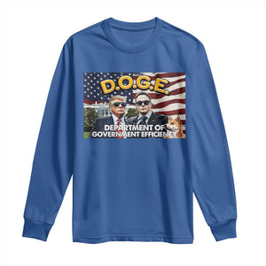 Trump Elon 2024 Long Sleeve Shirt D.O.G.E DOGE Department Of Government Efficiency TS02 Royal Blue Print Your Wear