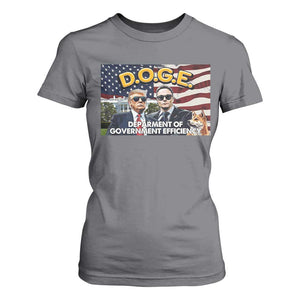 Trump Elon 2024 T Shirt For Women D.O.G.E DOGE Department Of Government Efficiency TS02 Charcoal Print Your Wear