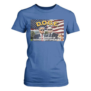 Trump Elon 2024 T Shirt For Women D.O.G.E DOGE Department Of Government Efficiency TS02 Royal Blue Print Your Wear