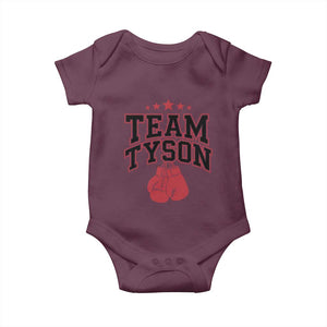 Team Tyson Baby Onesie Family Personalized Name Retro Red TS02 Maroon Print Your Wear