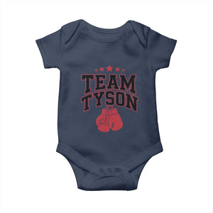 Team Tyson Baby Onesie Family Personalized Name Retro Red TS02 Navy Print Your Wear