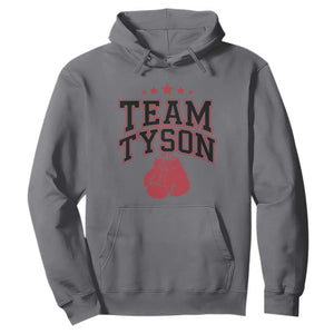 Team Tyson Family Name Retro Red Typography Hoodie TS02 Charcoal Print Your Wear