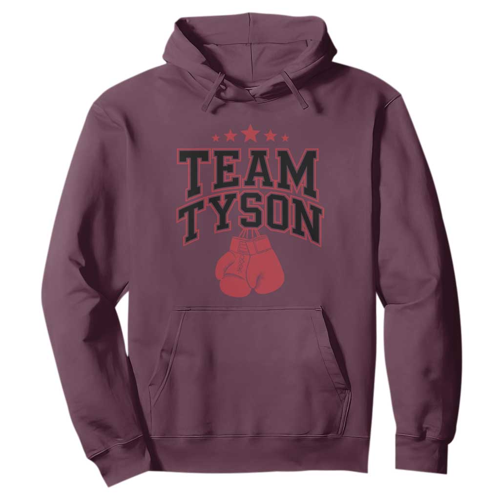 Team Tyson Family Name Retro Red Typography Hoodie TS02 Maroon Print Your Wear