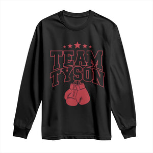 Team Tyson Family Name Retro Red Typography Long Sleeve Shirt TS02 Black Print Your Wear