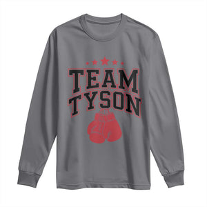 Team Tyson Family Name Retro Red Typography Long Sleeve Shirt TS02 Charcoal Print Your Wear