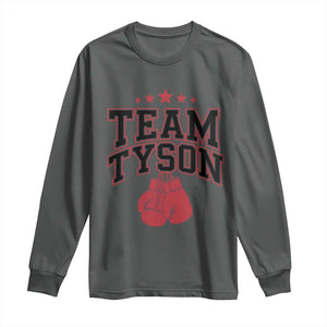 Team Tyson Family Name Retro Red Typography Long Sleeve Shirt TS02 Dark Heather Print Your Wear