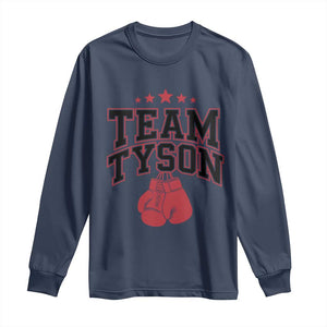 Team Tyson Family Name Retro Red Typography Long Sleeve Shirt TS02 Navy Print Your Wear