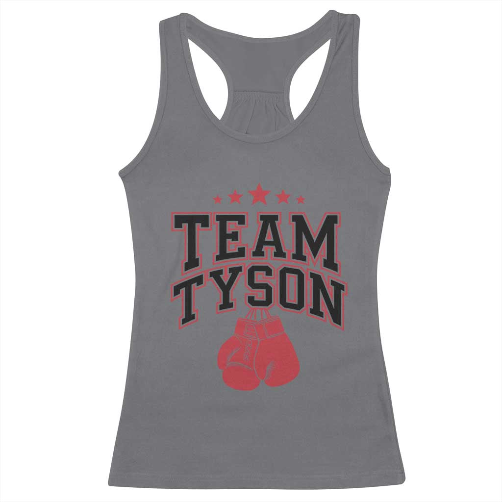 Team Tyson Family Name Retro Red Typography Racerback Tank Top TS02 Charcoal Print Your Wear