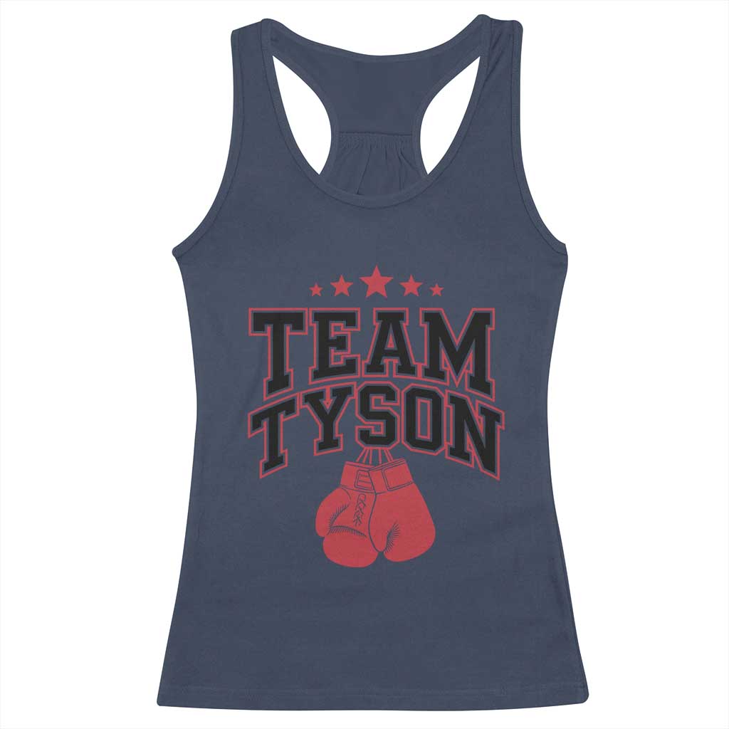 Team Tyson Family Name Retro Red Typography Racerback Tank Top TS02 Navy Print Your Wear