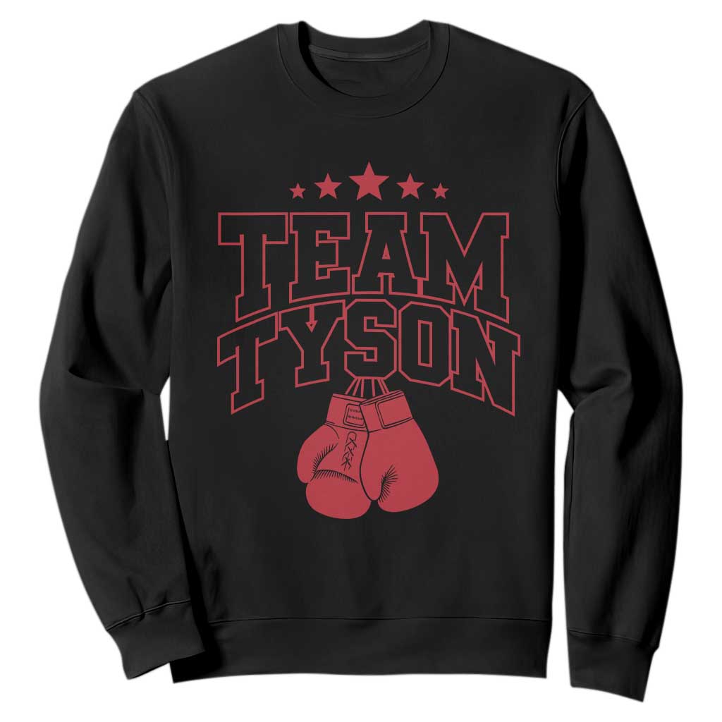 Team Tyson Family Name Retro Red Typography Sweatshirt TS02 Black Print Your Wear