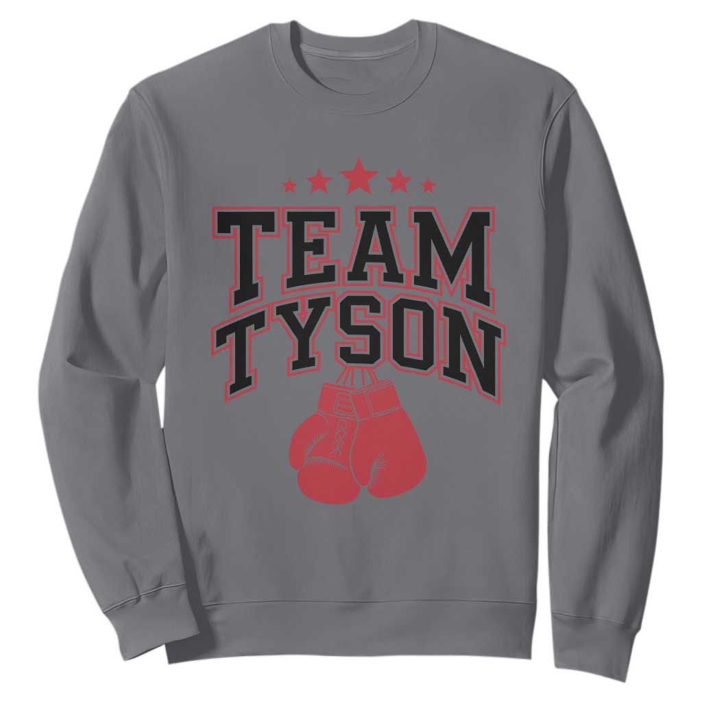Team Tyson Family Name Retro Red Typography Sweatshirt TS02 Charcoal Print Your Wear