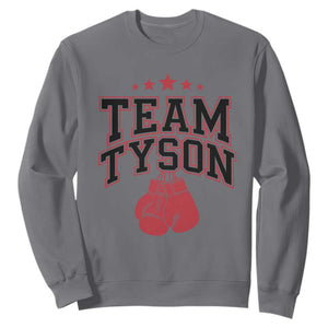 Team Tyson Family Name Retro Red Typography Sweatshirt TS02 Charcoal Print Your Wear