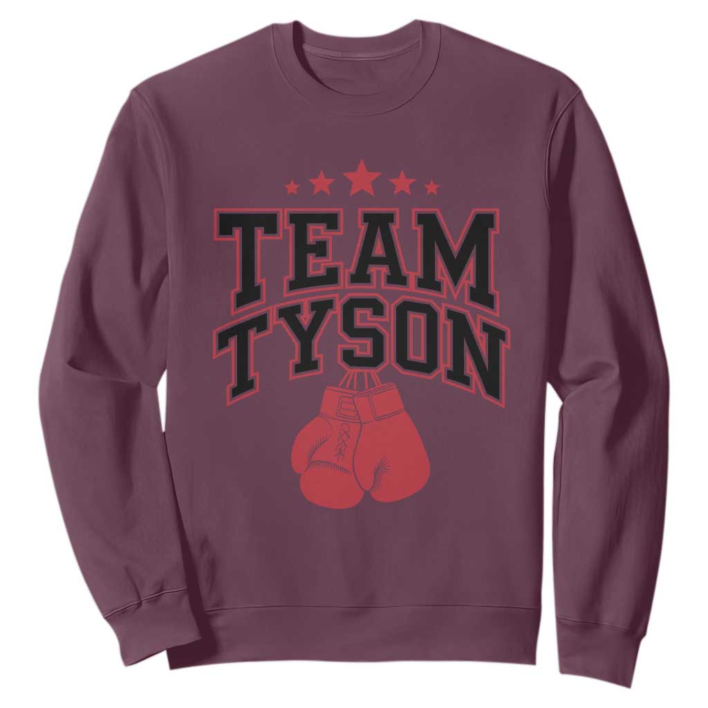 Team Tyson Family Name Retro Red Typography Sweatshirt TS02 Maroon Print Your Wear