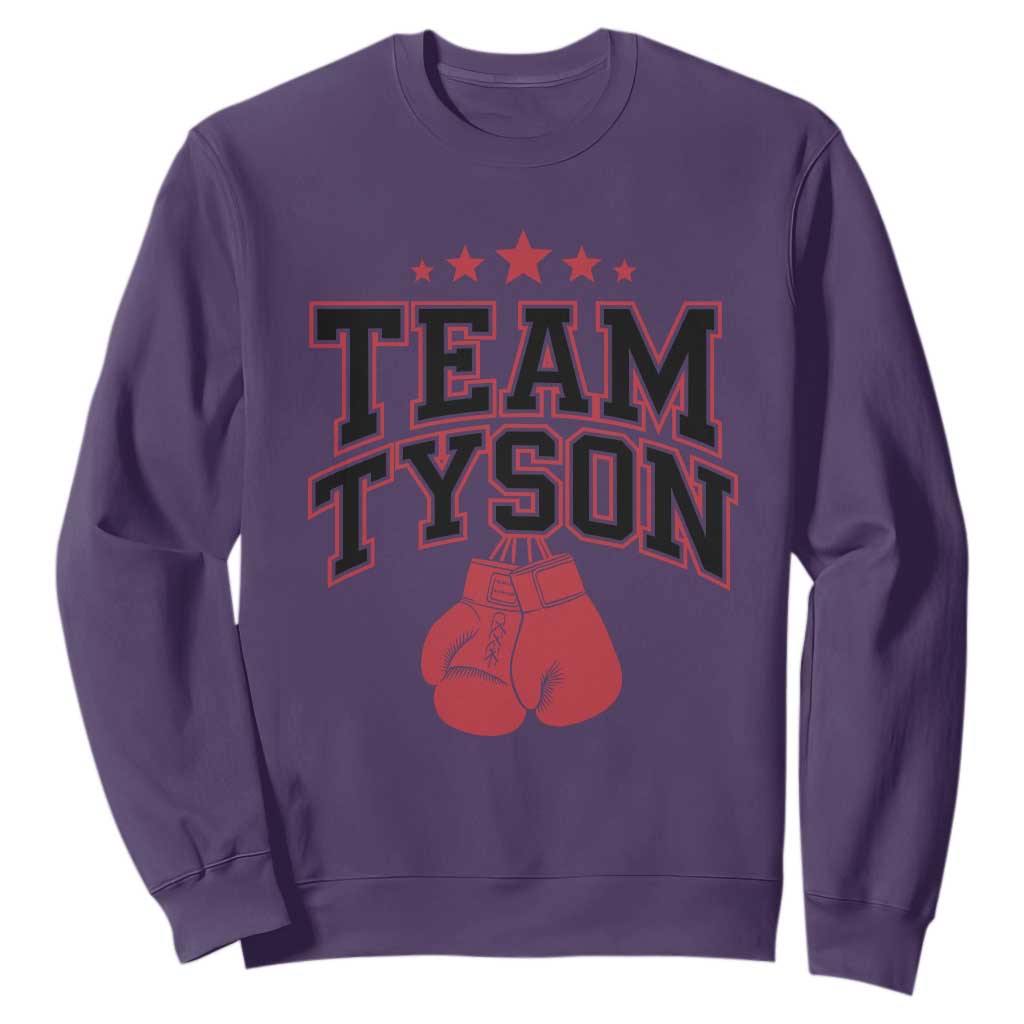 Team Tyson Family Name Retro Red Typography Sweatshirt TS02 Purple Print Your Wear