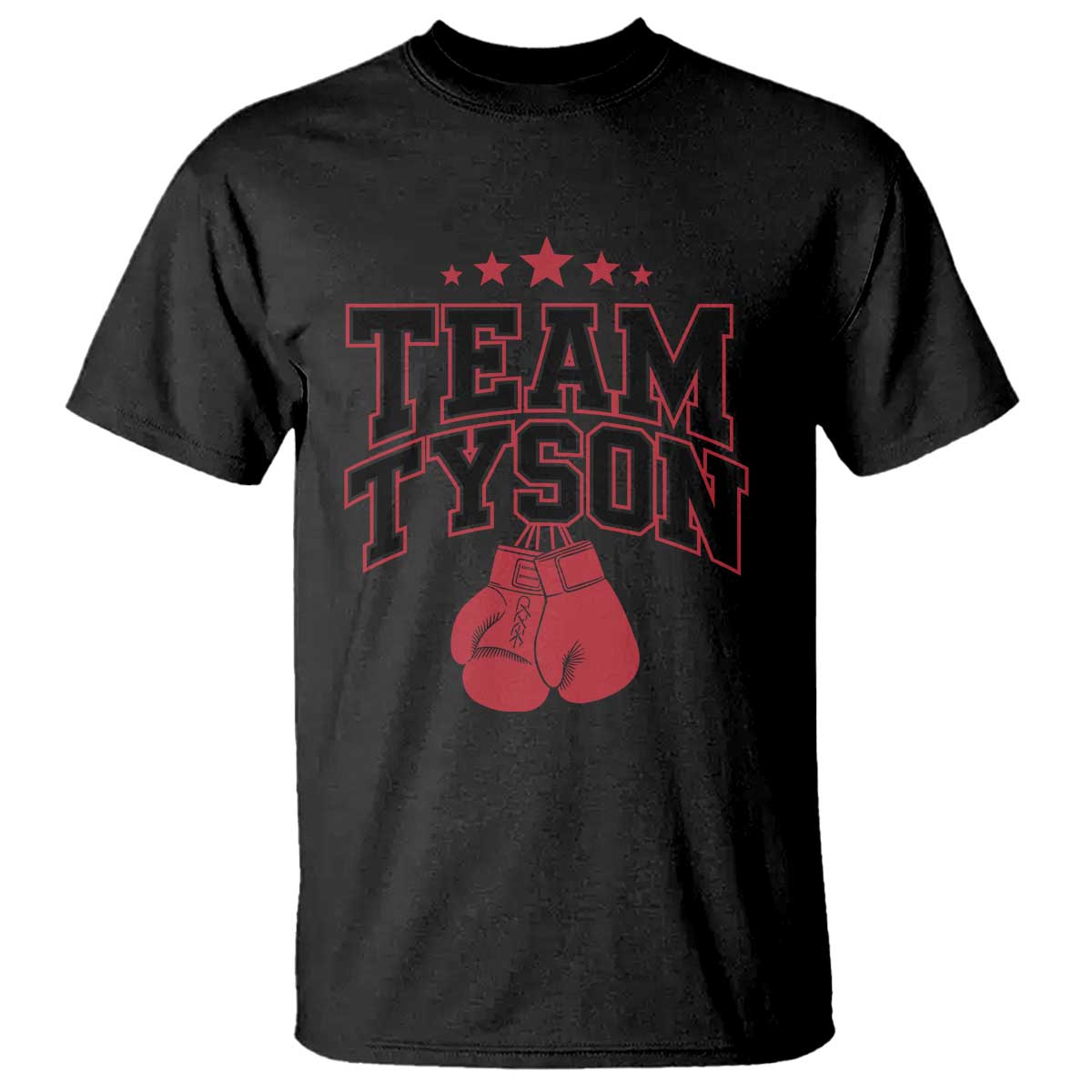 Team Tyson Family Name Retro Red Typography T Shirt TS02 Black Print Your Wear