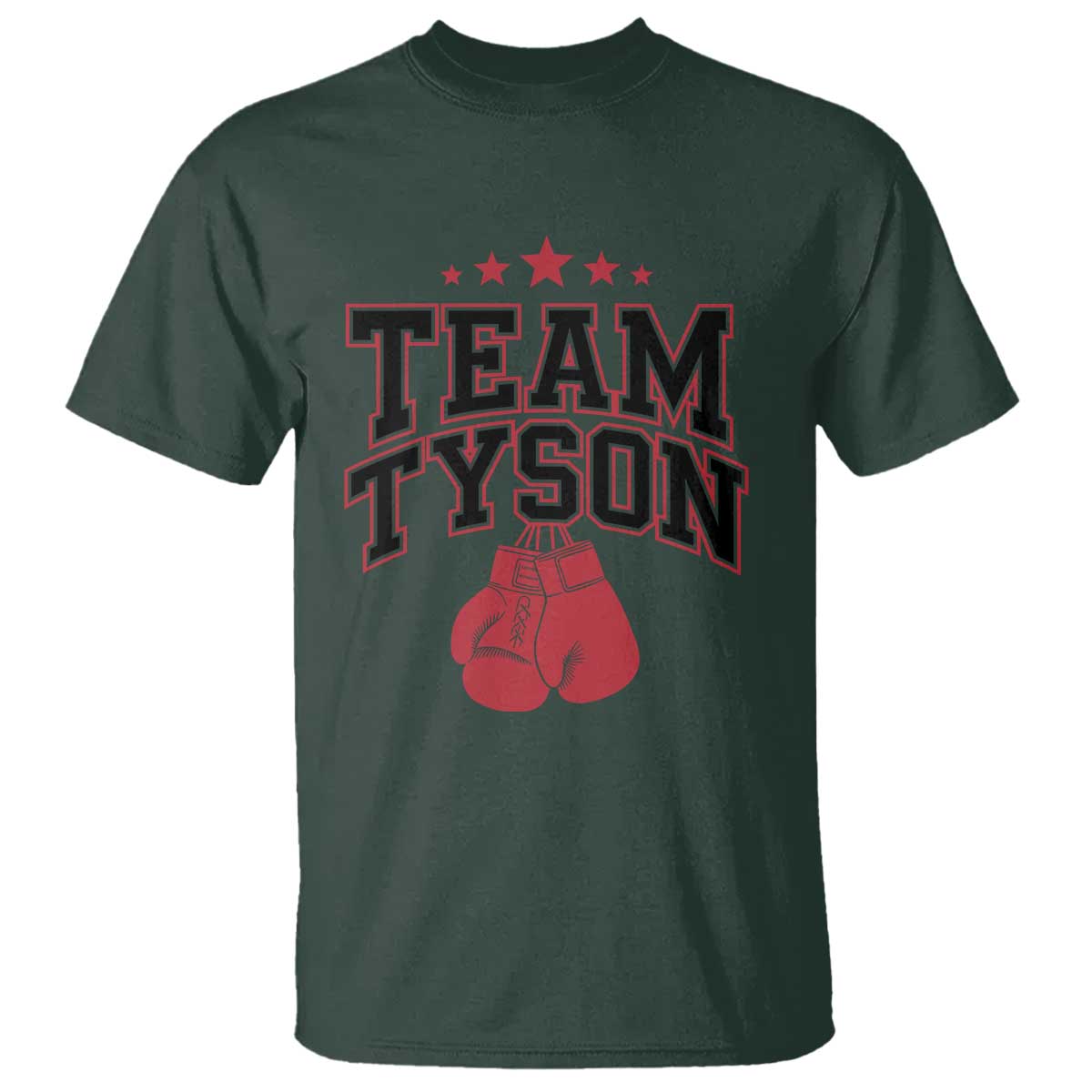 Team Tyson Family Name Retro Red Typography T Shirt TS02 Dark Forest Green Print Your Wear