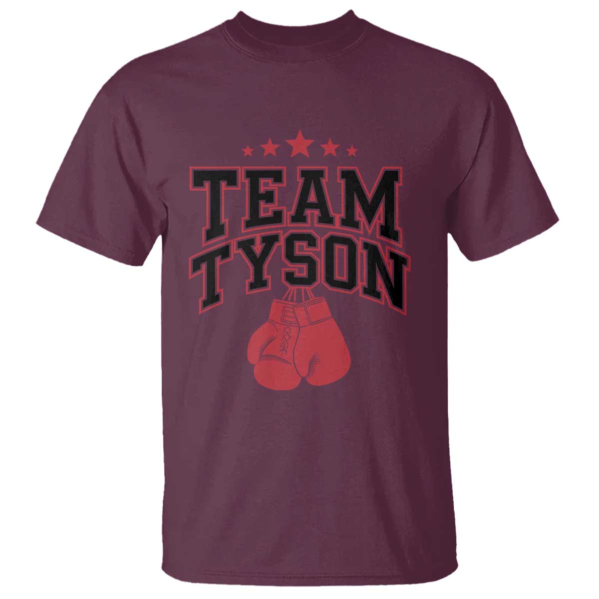 Team Tyson Family Name Retro Red Typography T Shirt TS02 Maroon Print Your Wear