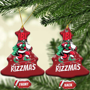 Funny Santa Rizz Xmas Christmas Ornament Retro Skibidi Rizzmas Claus Skating Board Xmas TS02 Christmas Tree Red Print Your Wear