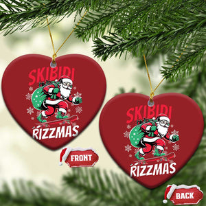 Funny Santa Rizz Xmas Christmas Ornament Retro Skibidi Rizzmas Claus Skating Board Xmas TS02 Heart Red Print Your Wear