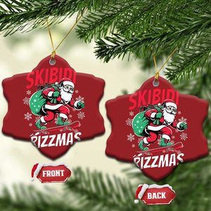 Funny Santa Rizz Xmas Christmas Ornament Retro Skibidi Rizzmas Claus Skating Board Xmas TS02 Snow Flake Red Print Your Wear