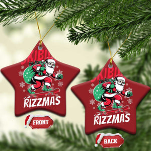 Funny Santa Rizz Xmas Christmas Ornament Retro Skibidi Rizzmas Claus Skating Board Xmas TS02 Star Red Print Your Wear