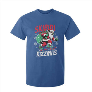 Funny Santa Rizz Christmas T Shirt For Kid Retro Skibidi Rizzmas Claus Skating Board Xmas TS02 Royal Blue Print Your Wear