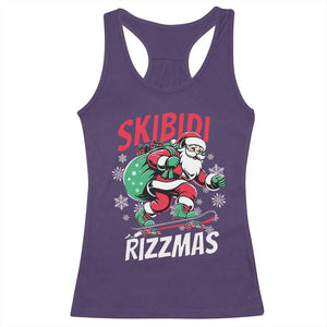 Funny Santa Rizz Christmas Racerback Tank Top Retro Skibidi Rizzmas Claus Skating Board Xmas TS02 Purple Print Your Wear