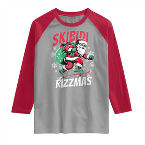 Funny Santa Rizz Christmas Raglan Shirt Retro Skibidi Rizzmas Claus Skating Board Xmas TS02 Sport Gray Red Print Your Wear