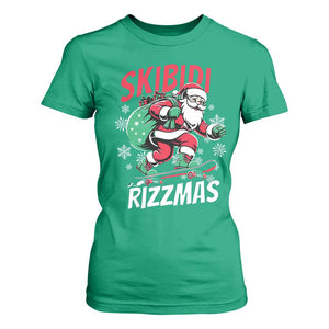 Funny Santa Rizz Christmas T Shirt For Women Retro Skibidi Rizzmas Claus Skating Board Xmas TS02 Irish Green Print Your Wear