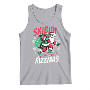 Funny Santa Rizz Christmas Tank Top Retro Skibidi Rizzmas Claus Skating Board Xmas TS02 Athletic Heather Print Your Wear