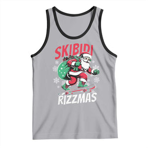 Funny Santa Rizz Christmas Tank Top Retro Skibidi Rizzmas Claus Skating Board Xmas TS02 Athletic Heather Black Print Your Wear