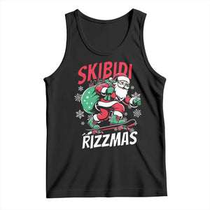 Funny Santa Rizz Christmas Tank Top Retro Skibidi Rizzmas Claus Skating Board Xmas TS02 Black Print Your Wear