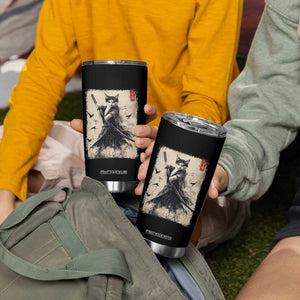 Samurai Cat Graphic Tumbler Cup Warrior Vintage Japanese Art Anime TS02 Print Your Wear