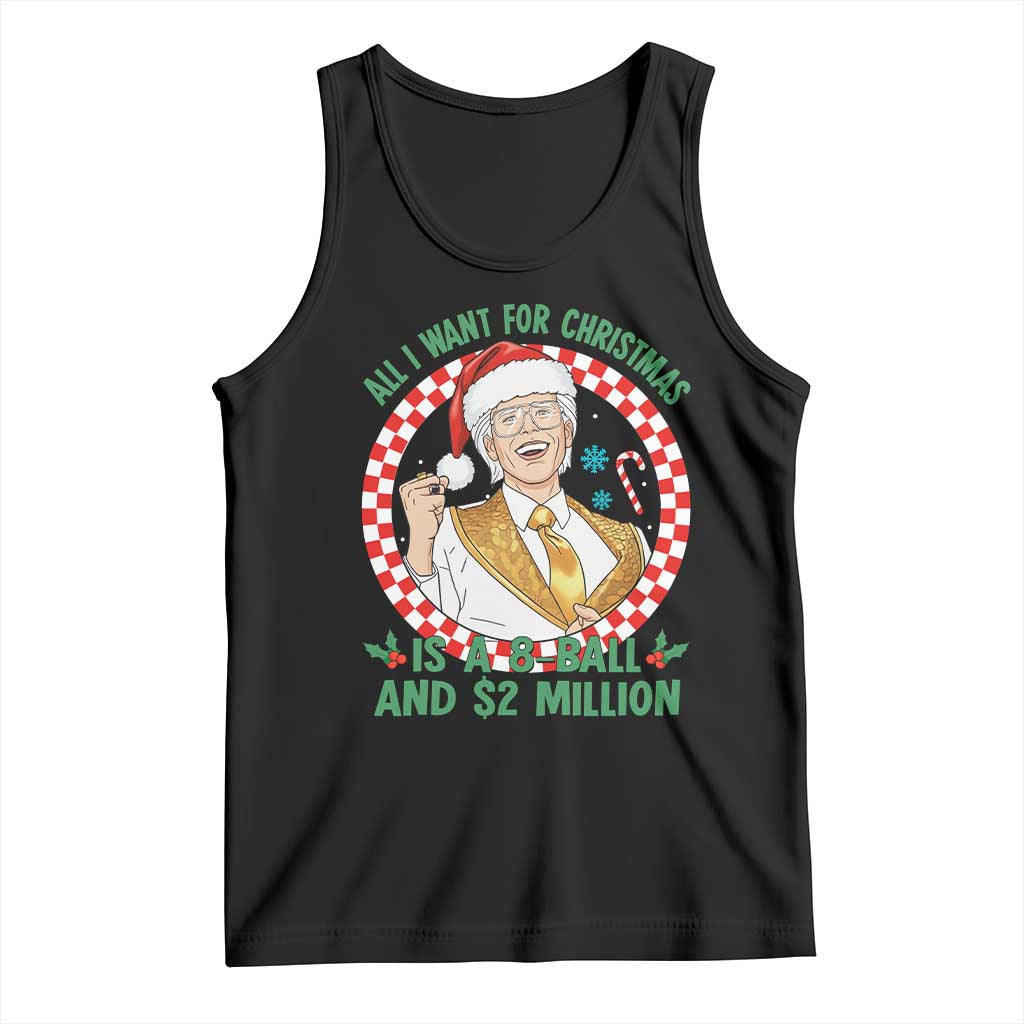 Funny Christmas Wish Billy Meme Tank Top A 8 Ball and 2 Million Dollars Baby Uncle Santa Hat TS02 Black Print Your Wear
