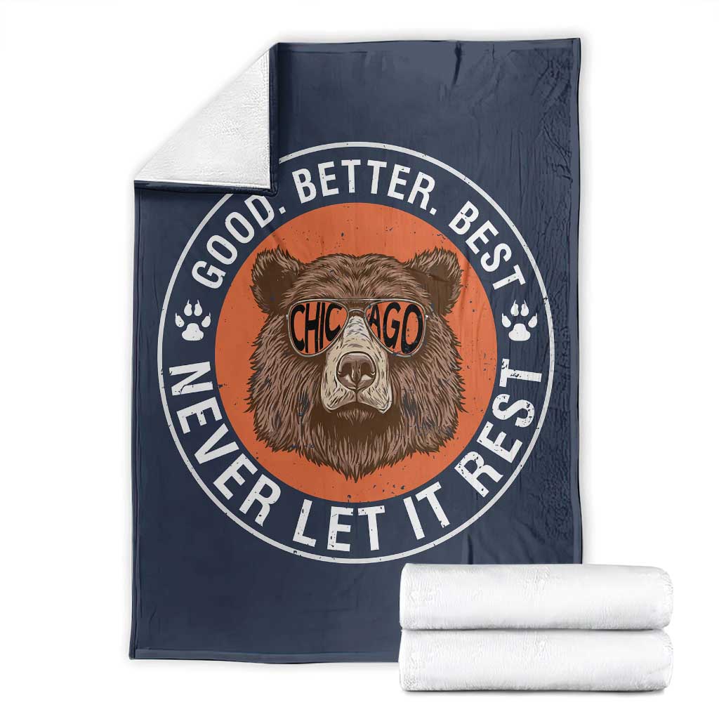 Good Better Best Retro Badge Throw Blanket Motivational CFB Never Let It Rest TS02 Navy Print Your Wear