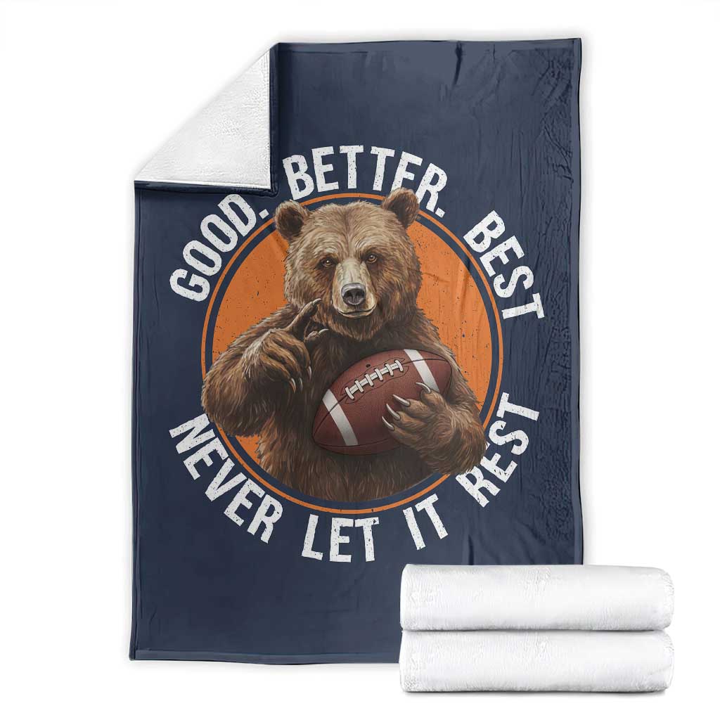 Good Better Best Retro Throw Blanket Motivational CFB Never Let It Rest TS02 Navy Print Your Wear