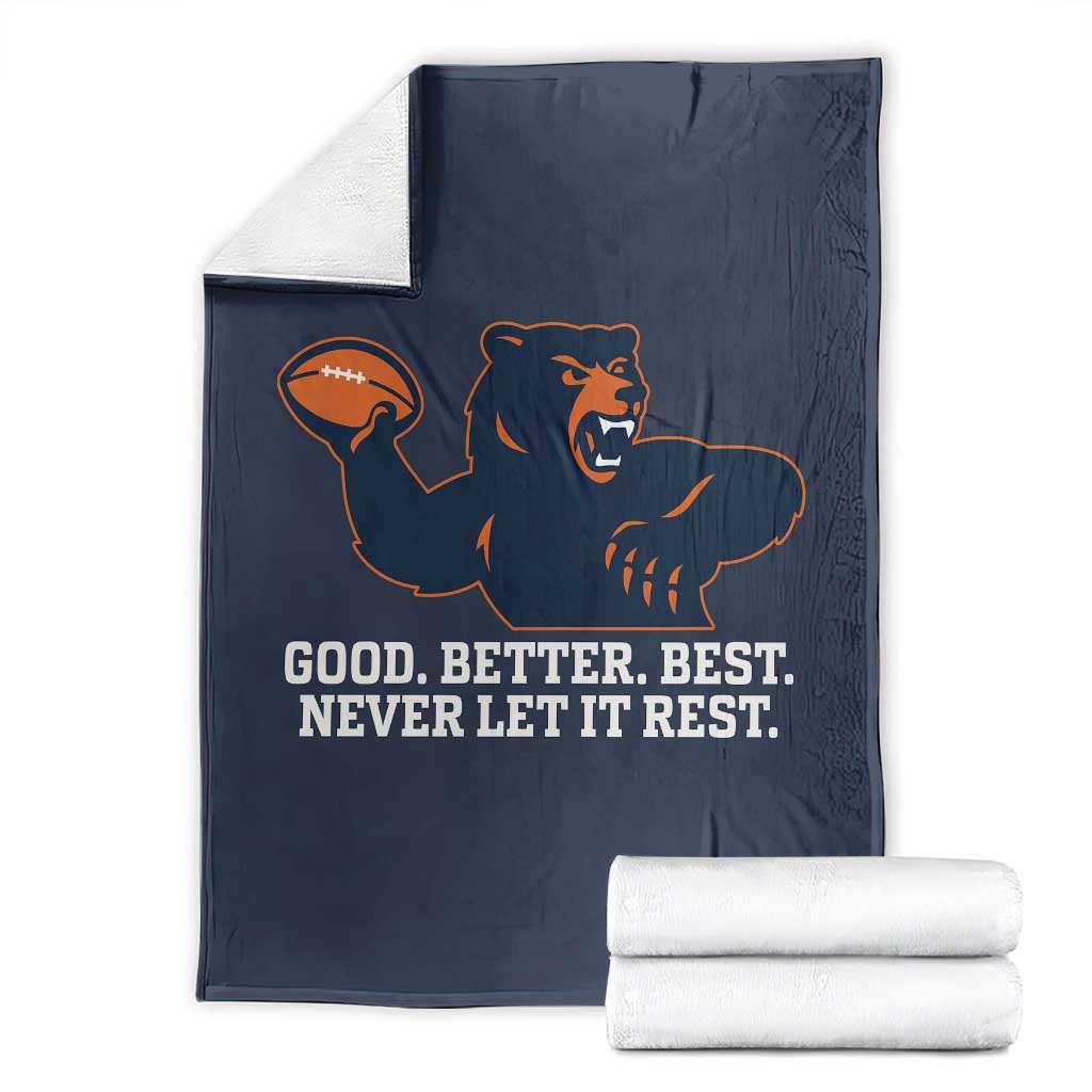 Good Better Best Motivational CFB Throw Blanket Never Let It Rest TS02 Navy Print Your Wear