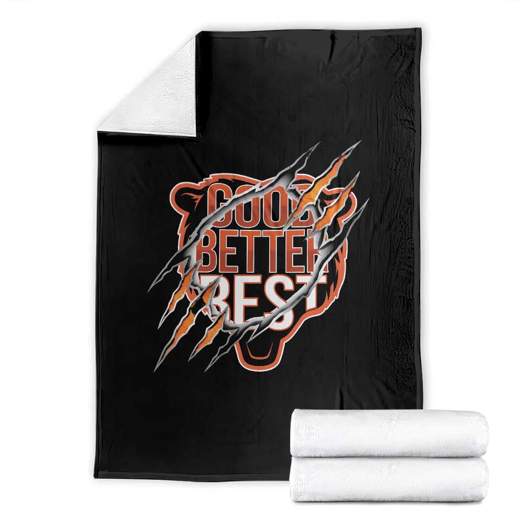 Good Better Best Graphic Throw Blanket Motivational Football Fans TS02 Black Print Your Wear
