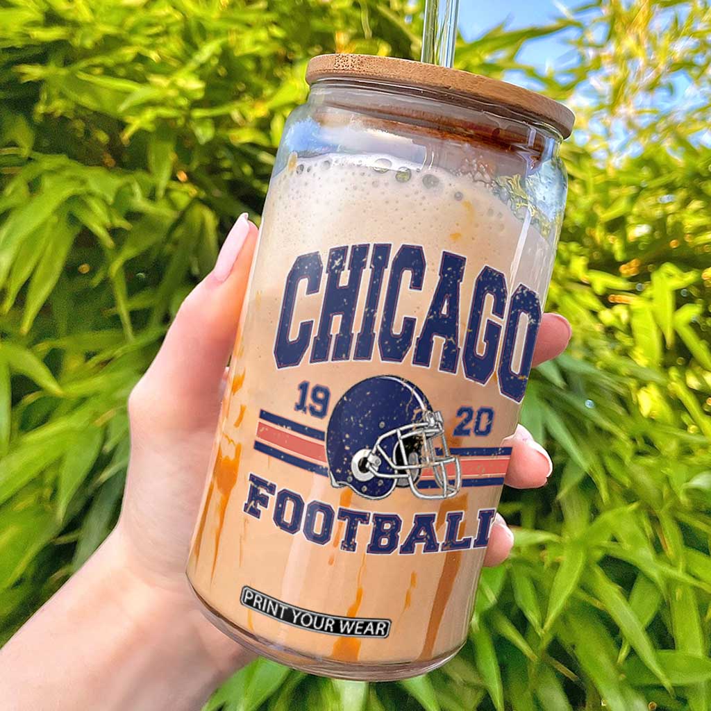 Chicago Football Lover Glass Can Windy City Pride Sports Fan TS02 Orange Print Your Wear