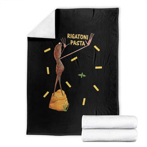 Funny Rigatoni Pasta Marcus The Worm Throw Blanket Dramatic Pasta Lover Foodie Meme TS02 Black Print Your Wear