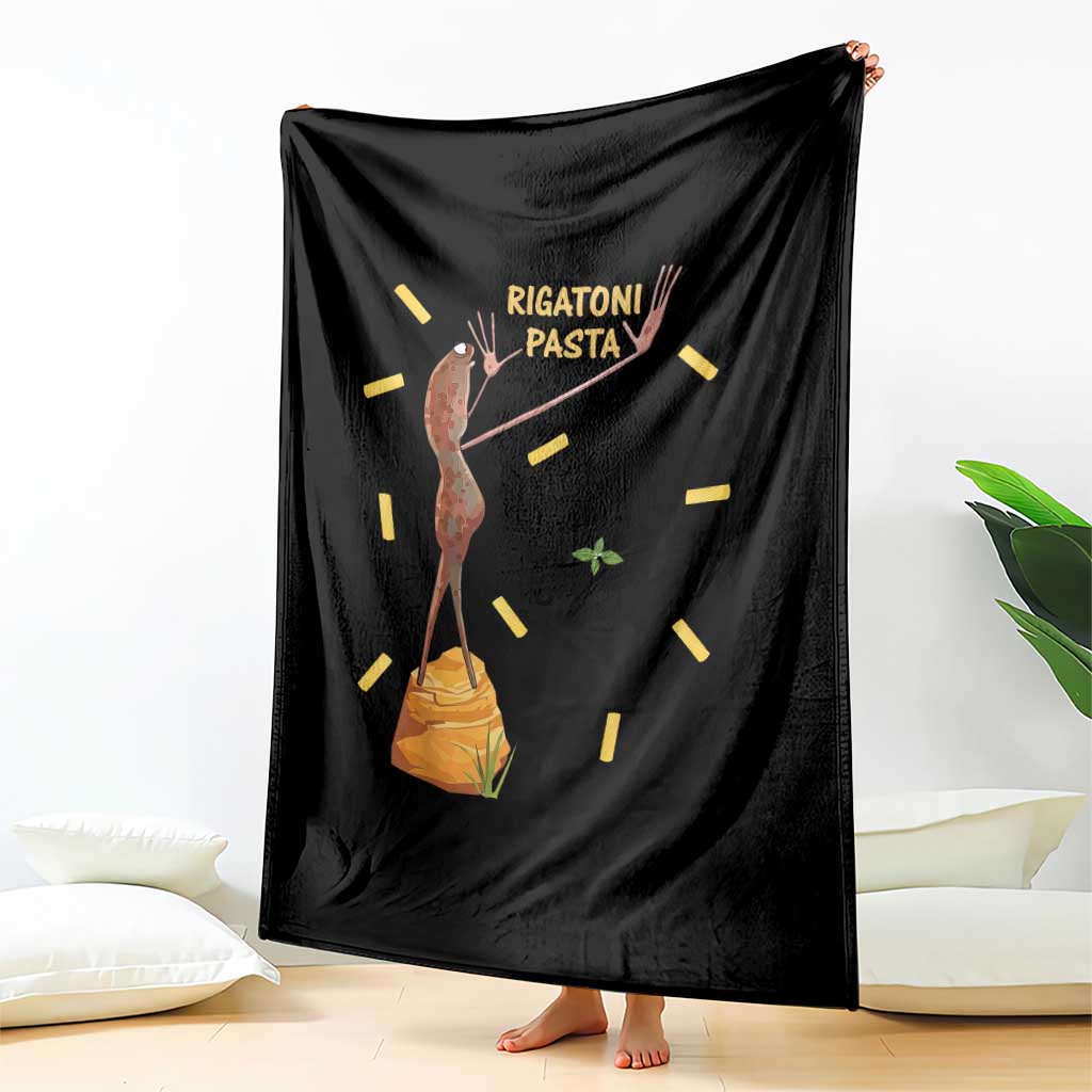 Funny Rigatoni Pasta Marcus The Worm Throw Blanket Dramatic Pasta Lover Foodie Meme TS02 Print Your Wear