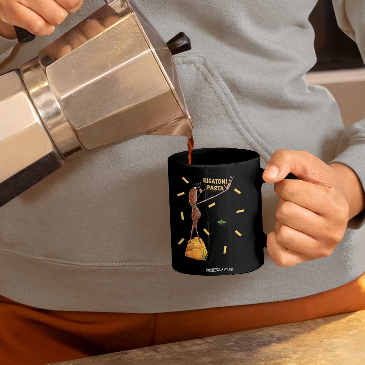 Funny Rigatoni Pasta Marcus The Worm Coffee Mug Dramatic Pasta Lover Foodie Meme TS02 Print Your Wear