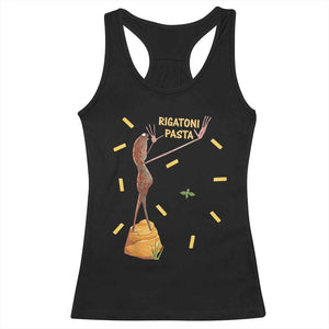Funny Rigatoni Pasta Marcus The Worm Racerback Tank Top Dramatic Pasta Lover Foodie Meme TS02 Black Print Your Wear