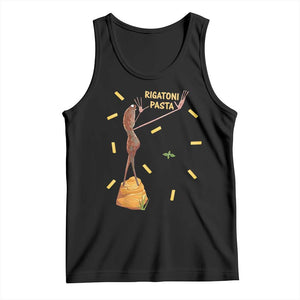 Funny Rigatoni Pasta Marcus The Worm Tank Top Dramatic Pasta Lover Foodie Meme TS02 Black Print Your Wear