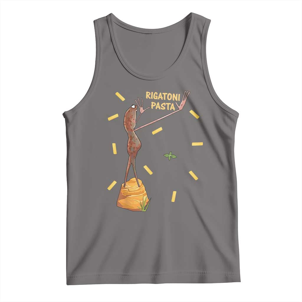 Funny Rigatoni Pasta Marcus The Worm Tank Top Dramatic Pasta Lover Foodie Meme TS02 Deep Heather Print Your Wear