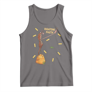 Funny Rigatoni Pasta Marcus The Worm Tank Top Dramatic Pasta Lover Foodie Meme TS02 Deep Heather Print Your Wear