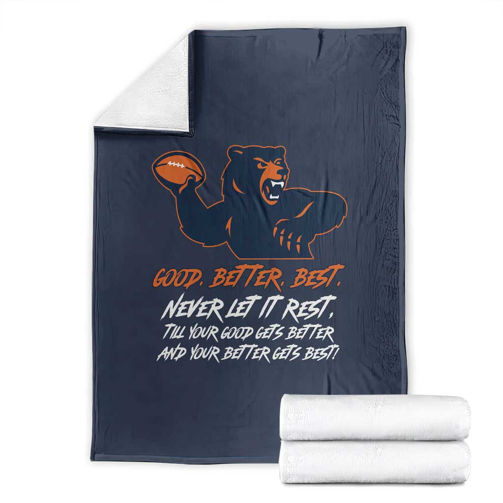 Good Better Best Throw Blanket Never Let It Rest Motivational CFB TS02 Navy Print Your Wear