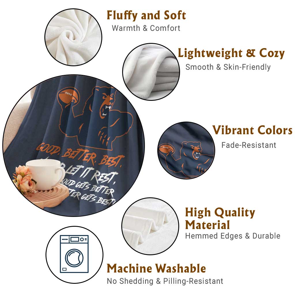 Good Better Best Throw Blanket Never Let It Rest Motivational CFB TS02 Print Your Wear